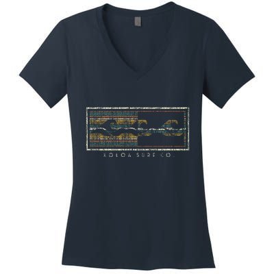 Koloa Surf Three Waves Logo Lightweight Surf Women's V-Neck T-Shirt