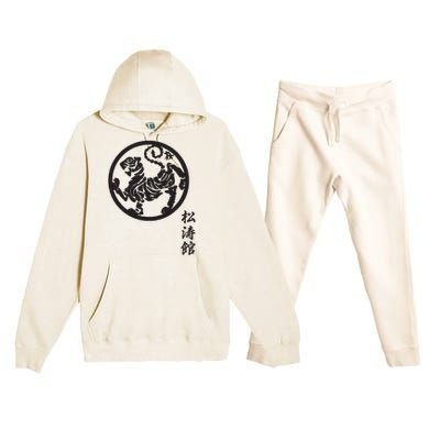 Karate Shotokan Tiger Martial Arts Shotokan Calligraphy Premium Hooded Sweatsuit Set