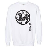 Karate Shotokan Tiger Martial Arts Shotokan Calligraphy Garment-Dyed Sweatshirt