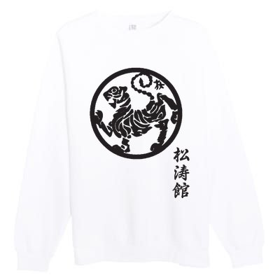 Karate Shotokan Tiger Martial Arts Shotokan Calligraphy Premium Crewneck Sweatshirt