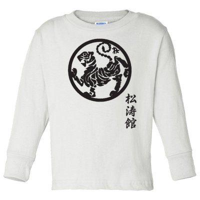 Karate Shotokan Tiger Martial Arts Shotokan Calligraphy Toddler Long Sleeve Shirt