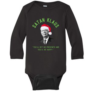 Klaus Schwab The Great Reset Christmas Baby Long Sleeve Bodysuit