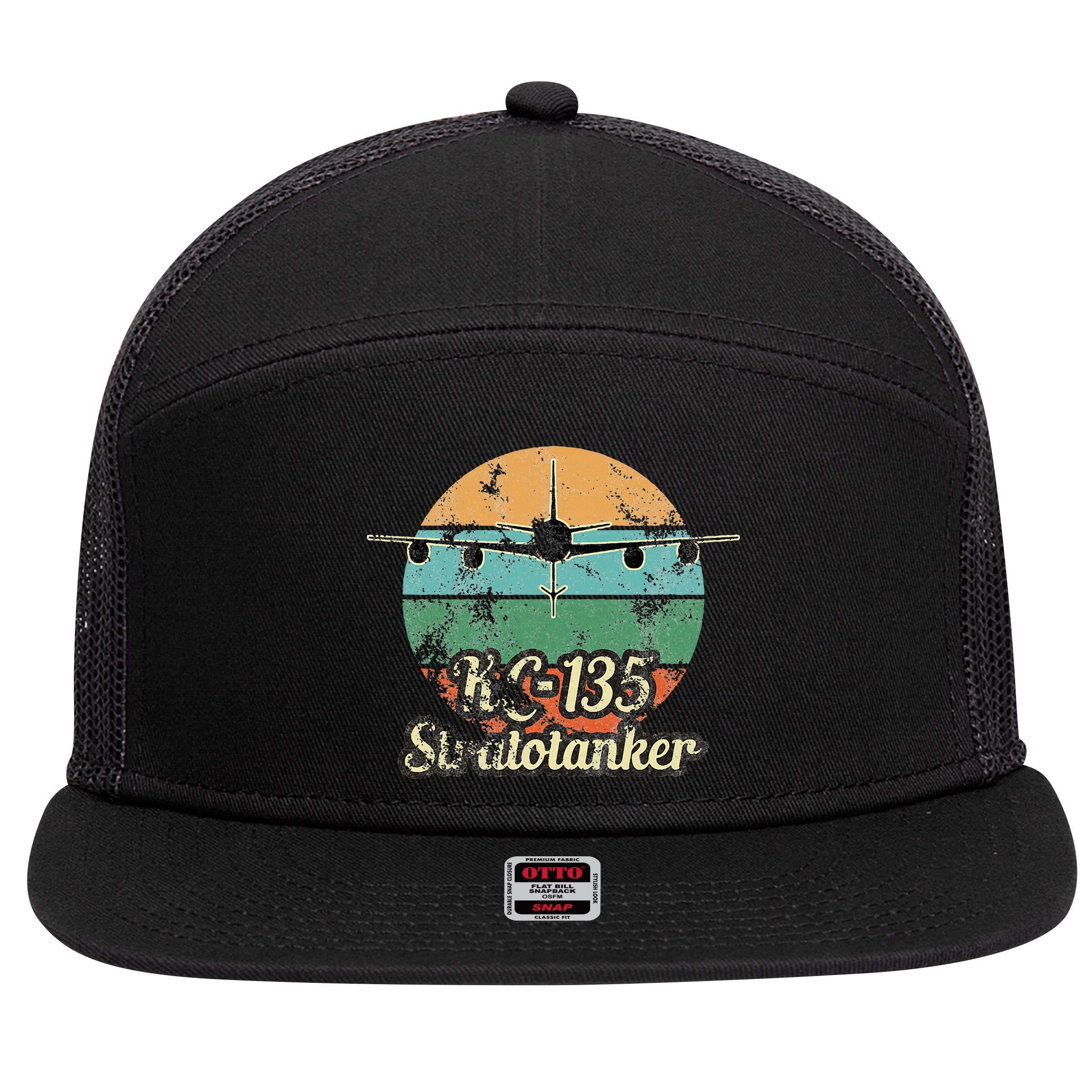 Kc135 Stratotanker Vintage Sunset Air Refueling Airplane 7 Panel Mesh Trucker Snapback Hat