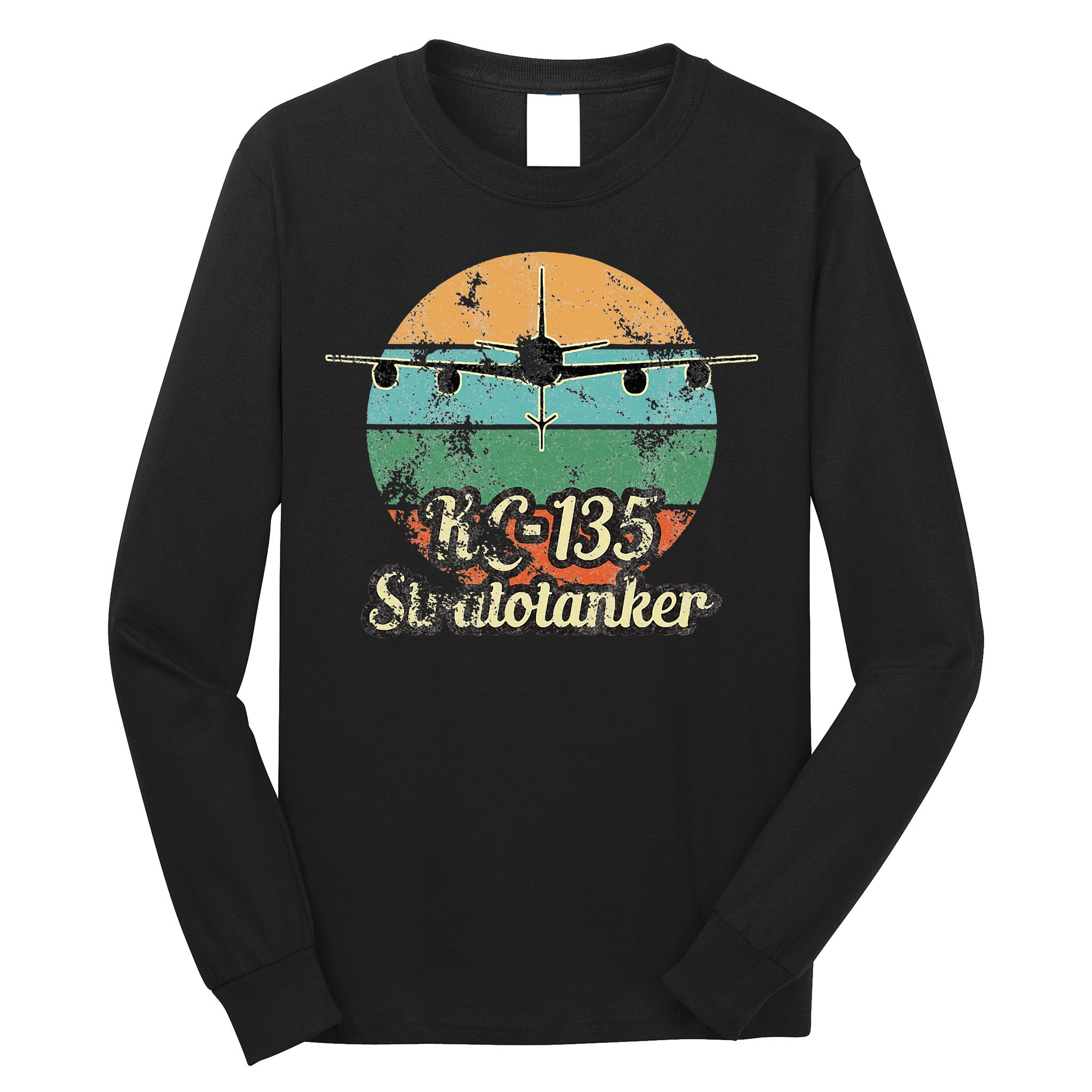 Kc135 Stratotanker Vintage Sunset Air Refueling Airplane Long Sleeve Shirt