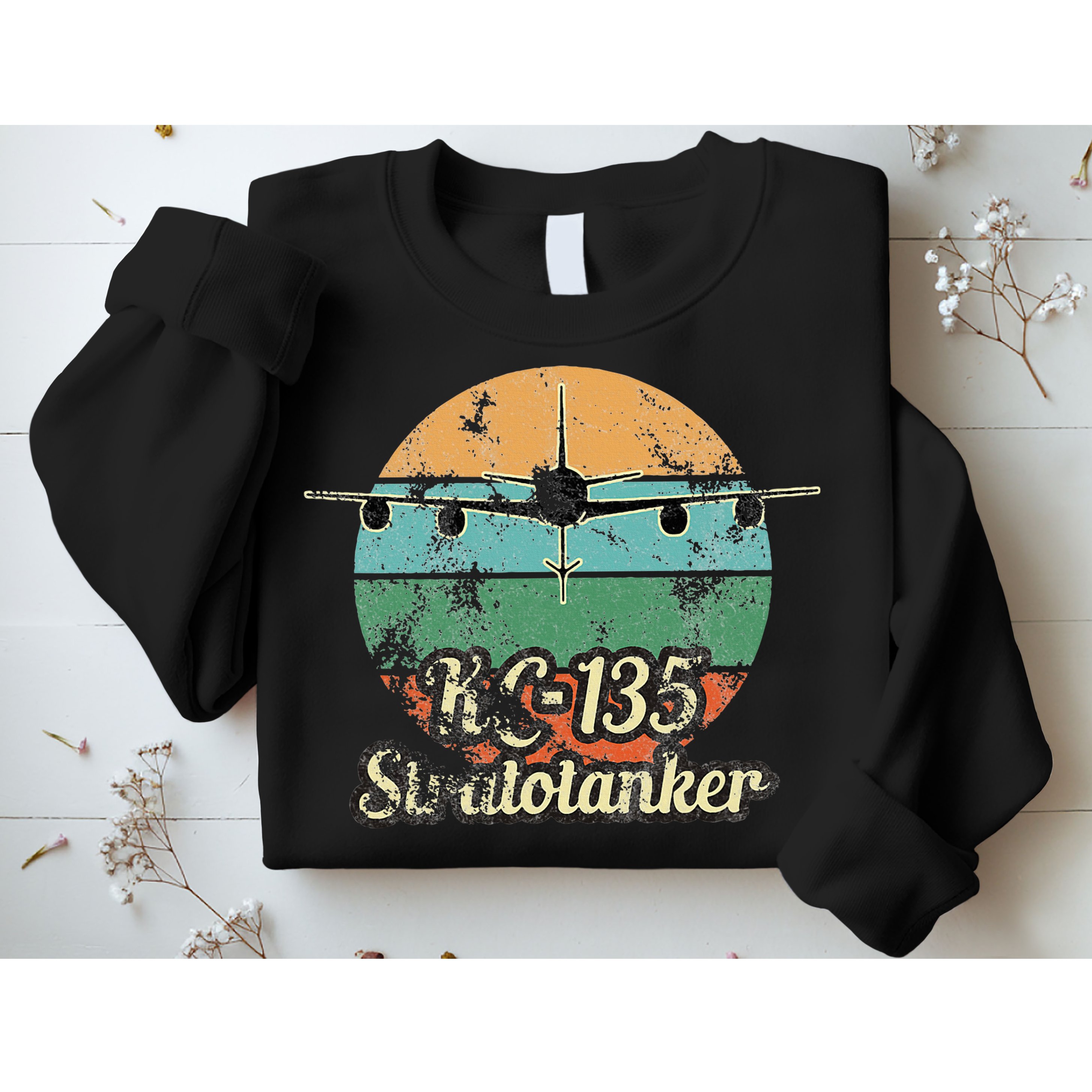 Kc135 Stratotanker Vintage Sunset Air Refueling Airplane Sweatshirt