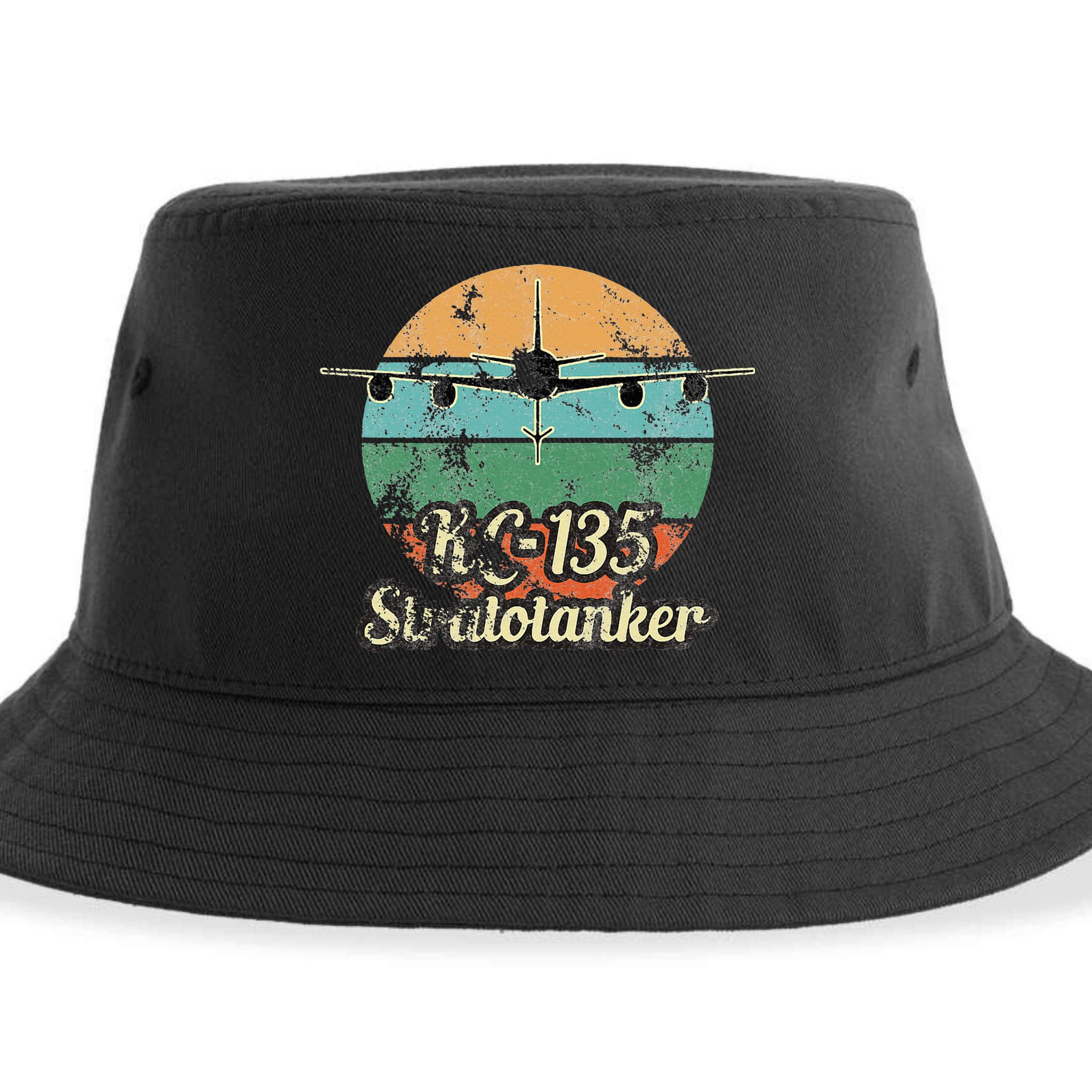 Kc135 Stratotanker Vintage Sunset Air Refueling Airplane Sustainable Bucket Hat
