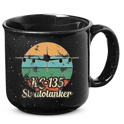 Kc135 Stratotanker Vintage Sunset Air Refueling Airplane 15oz Campfire Ceramic Mug