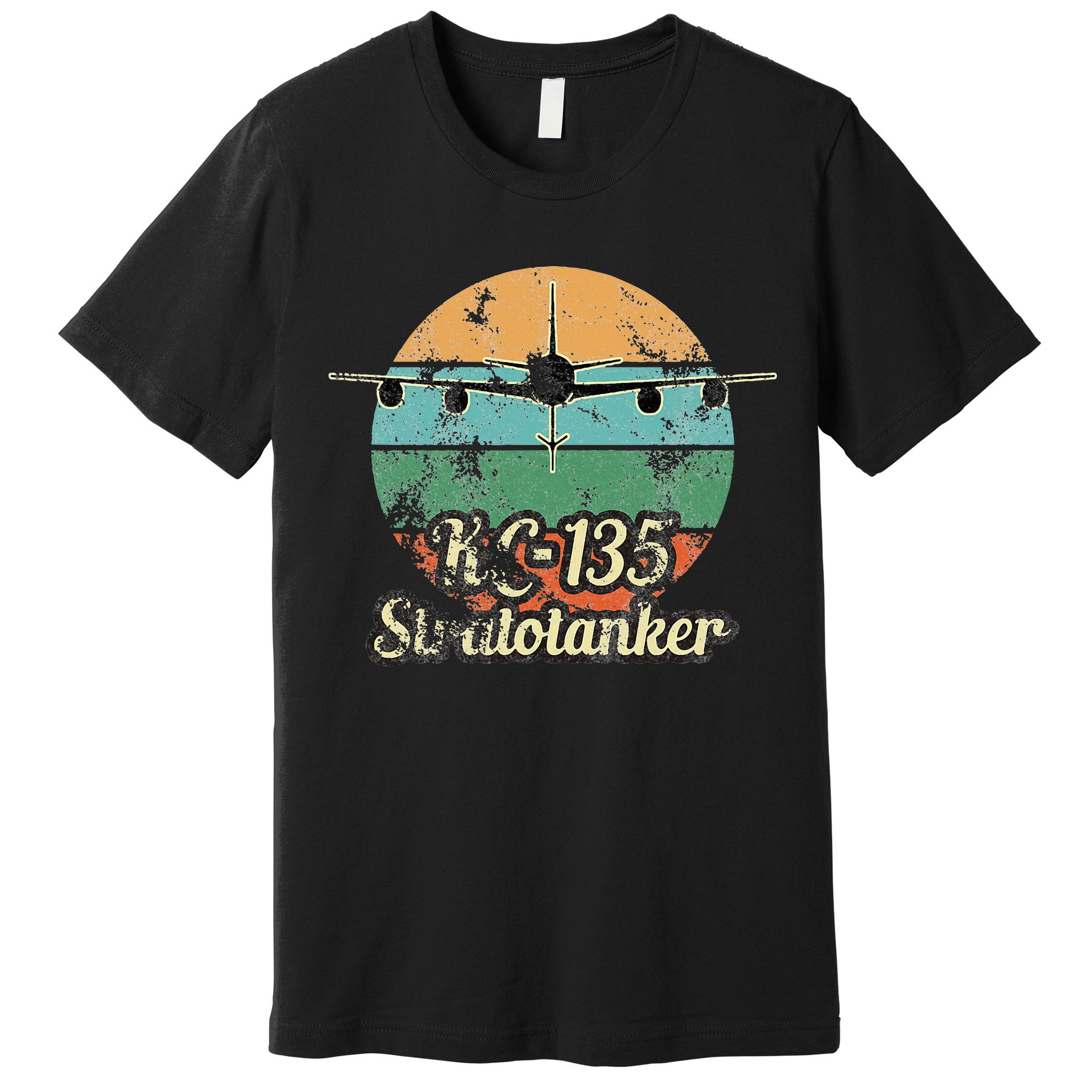 Kc135 Stratotanker Vintage Sunset Air Refueling Airplane Premium T-Shirt