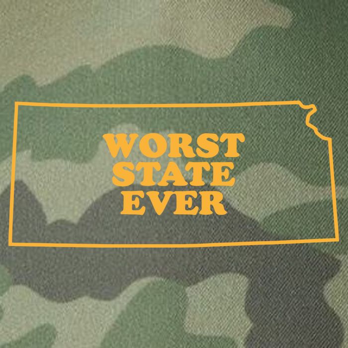 Kansas State Worst State Ever Legacy Tie Dye Trucker Hat