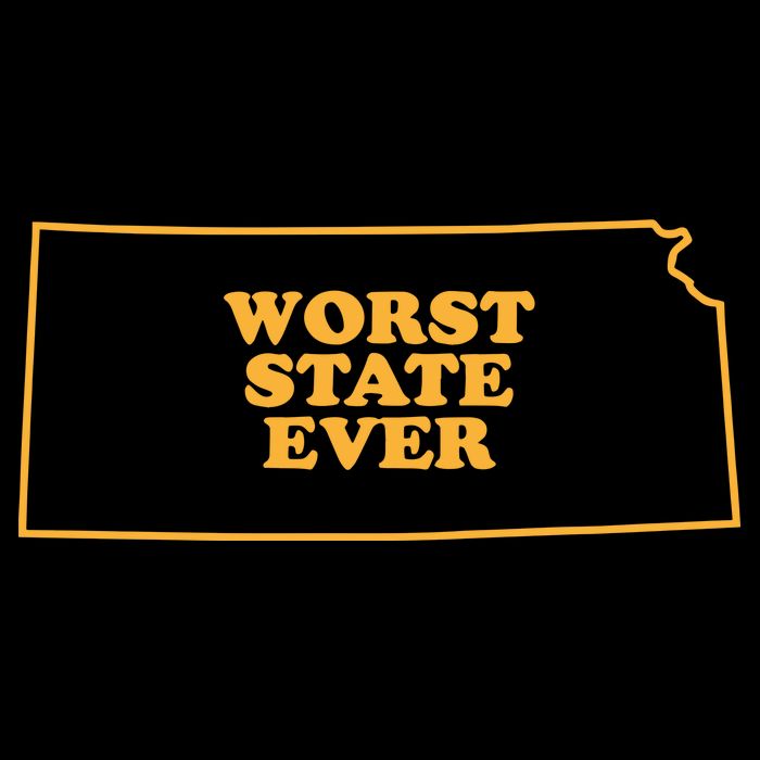 Kansas State Worst State Ever Drawstring Bag