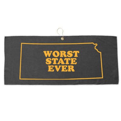 Kansas State Worst State Ever Large Microfiber Waffle Golf Towel