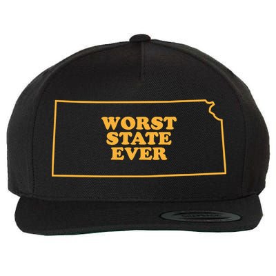 Kansas State Worst State Ever Wool Snapback Cap