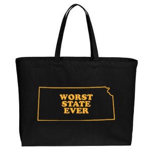 Kansas State Worst State Ever Cotton Canvas Jumbo Tote