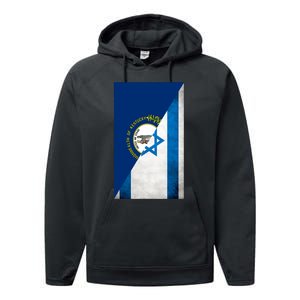 Kentucky Stands With Israeli Flag Kentucky Flag Performance Fleece Hoodie