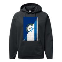 Kentucky Stands With Israeli Flag Kentucky Flag Performance Fleece Hoodie