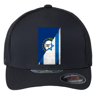 Kentucky Stands With Israeli Flag Kentucky Flag Flexfit Unipanel Trucker Cap