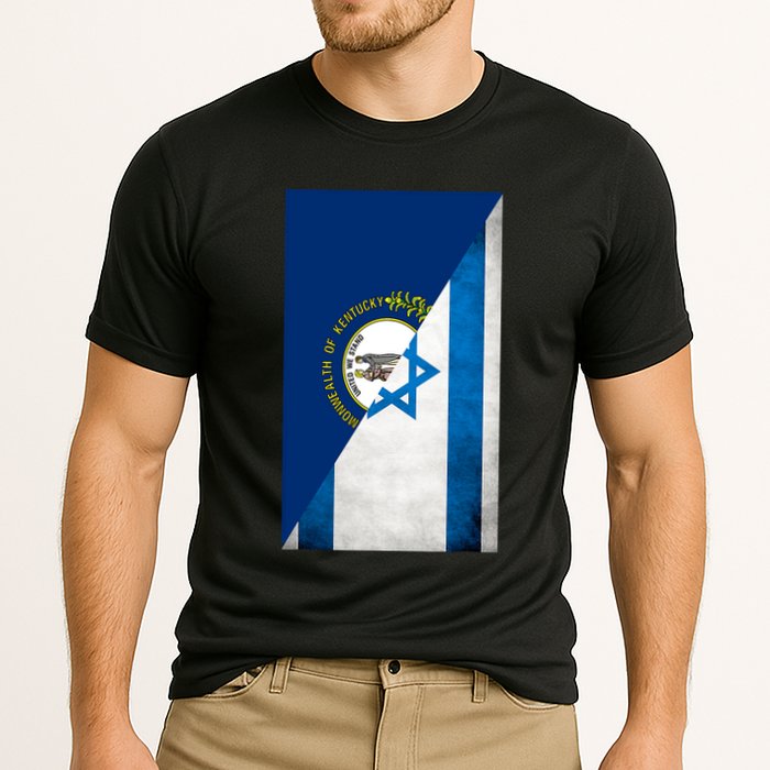 Kentucky Stands With Israeli Flag Kentucky Flag Cooling Performance Crew T-Shirt