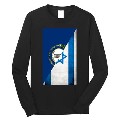 Kentucky Stands With Israeli Flag Kentucky Flag Long Sleeve Shirt