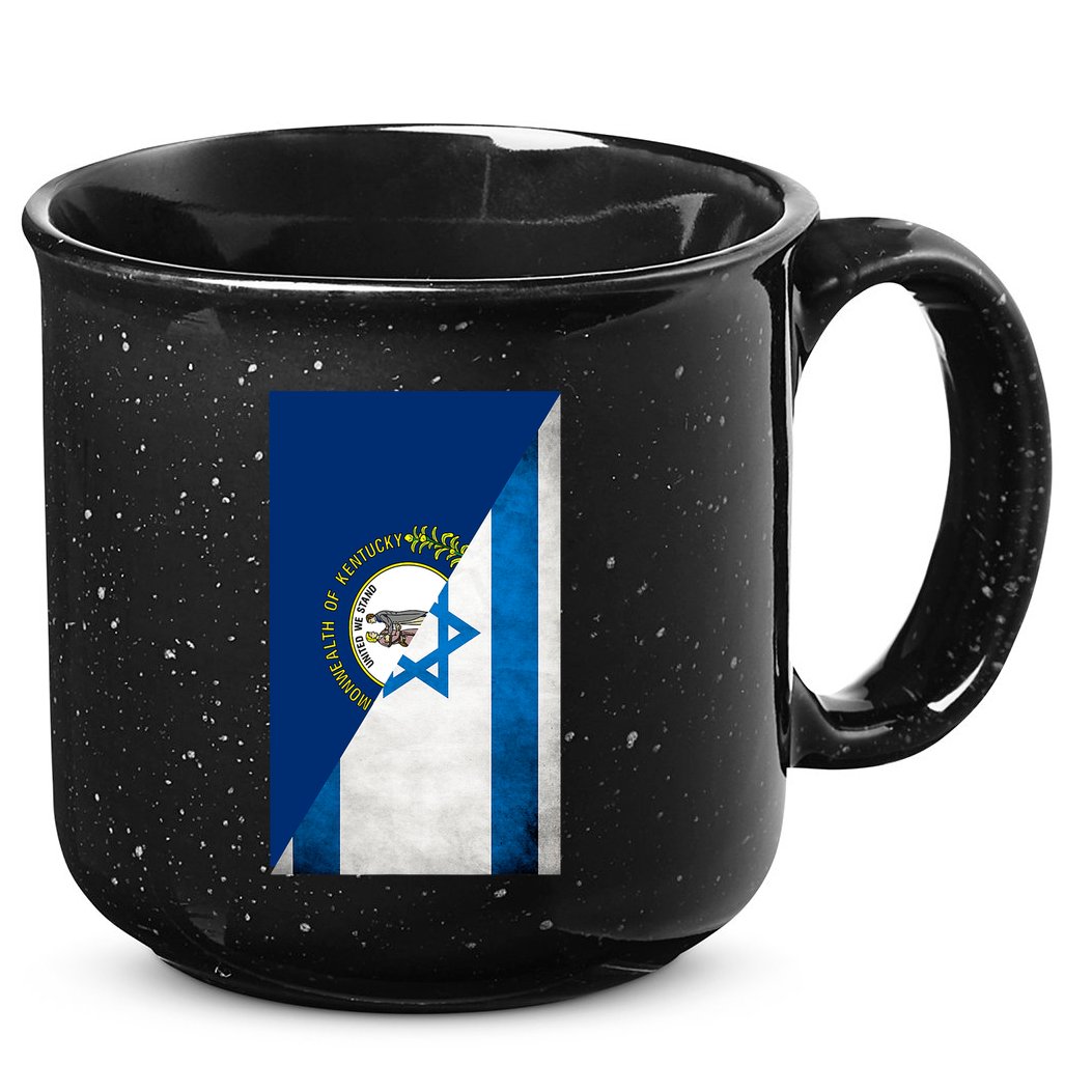 Kentucky Stands With Israeli Flag Kentucky Flag 15oz Campfire Ceramic Mug