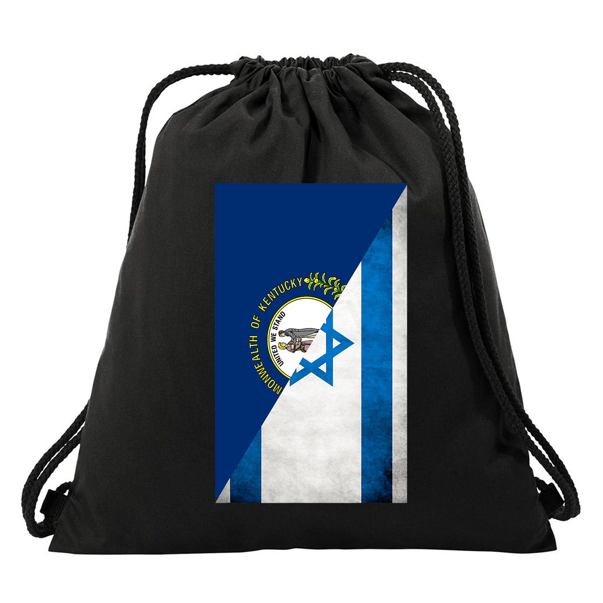 Kentucky Stands With Israeli Flag Kentucky Flag Drawstring Bag