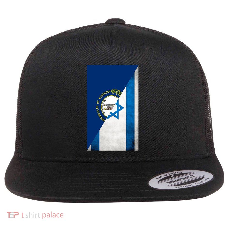 Kentucky Stands With Israeli Flag Kentucky Flag Flatbill Hat