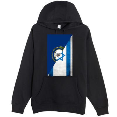 Kentucky Stands With Israeli Flag Kentucky Flag Premium Pullover Hoodie