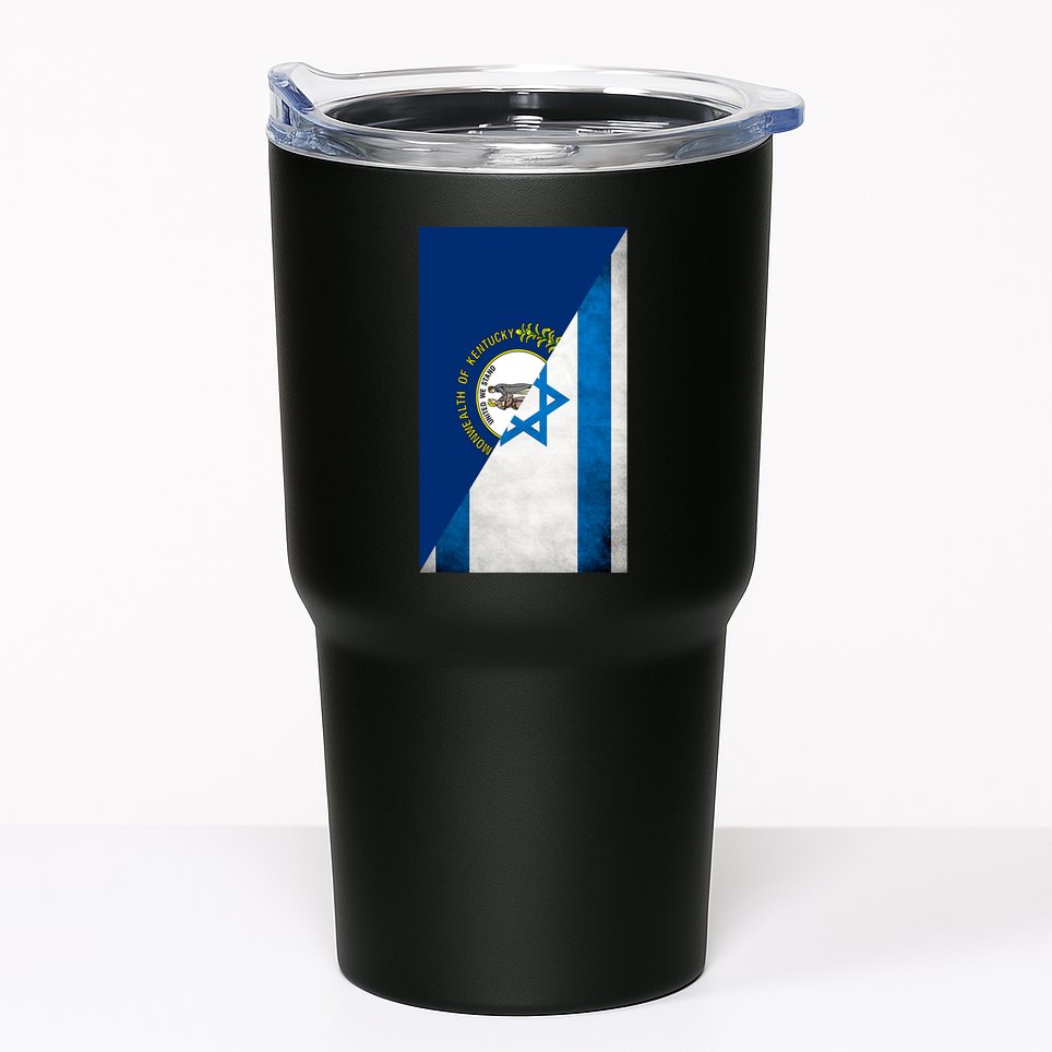 Kentucky Stands With Israeli Flag Kentucky Flag Tumbler