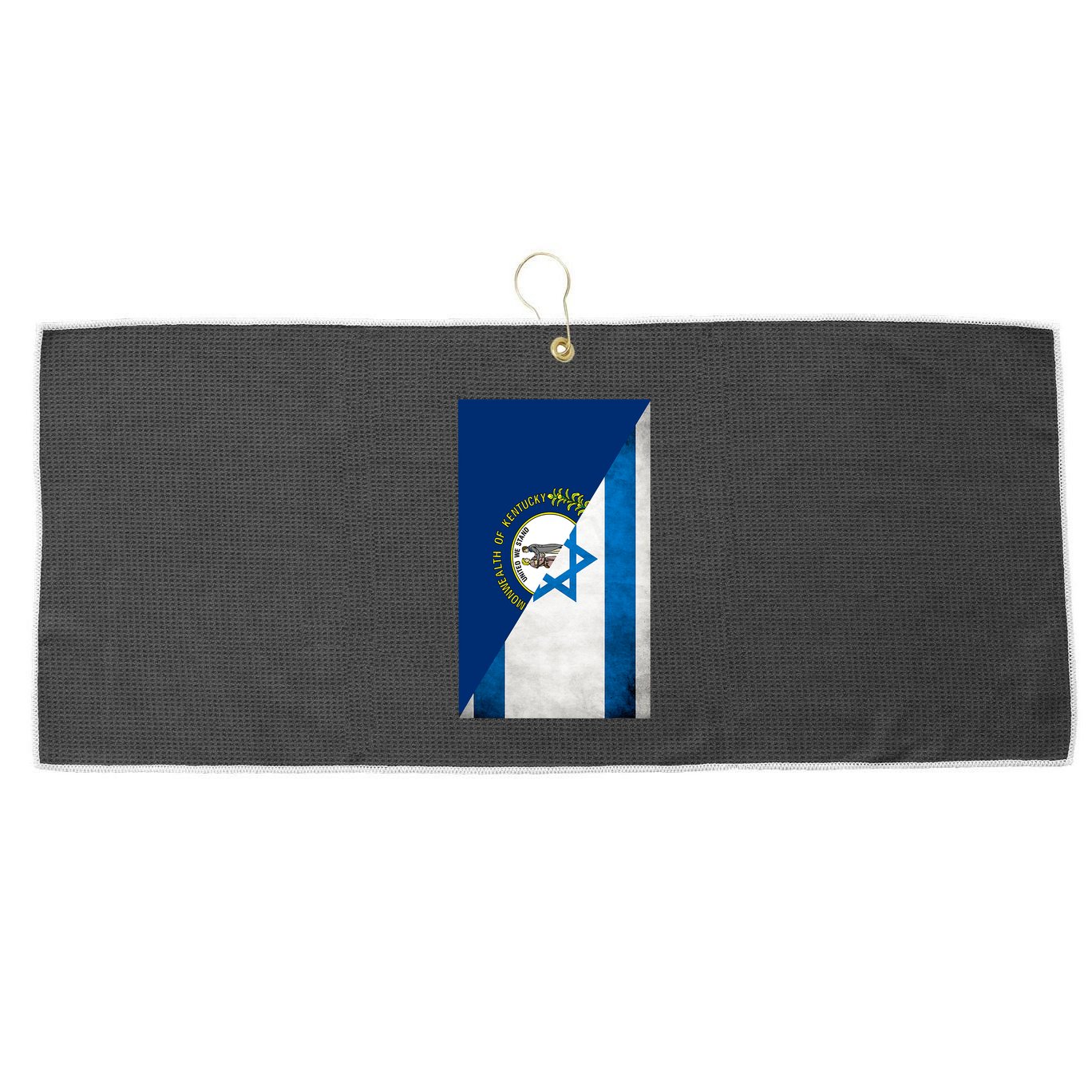 Kentucky Stands With Israeli Flag Kentucky Flag Large Microfiber Waffle Golf Towel