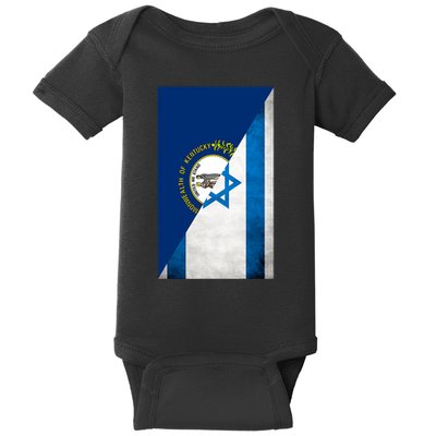 Kentucky Stands With Israeli Flag Kentucky Flag Baby Bodysuit