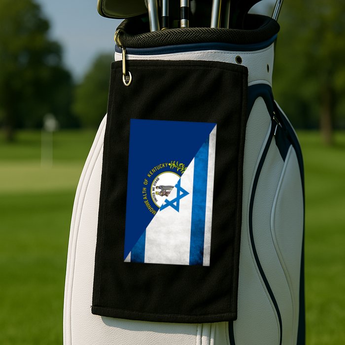 Kentucky Stands With Israeli Flag Kentucky Flag Golf Towel