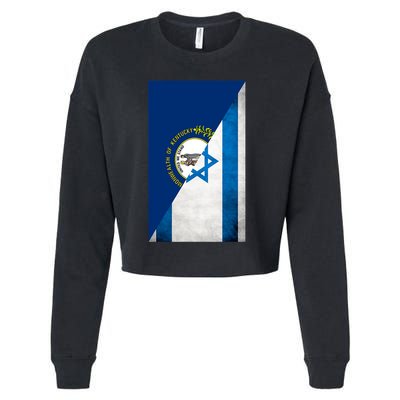 Kentucky Stands With Israeli Flag Kentucky Flag Cropped Pullover Crew