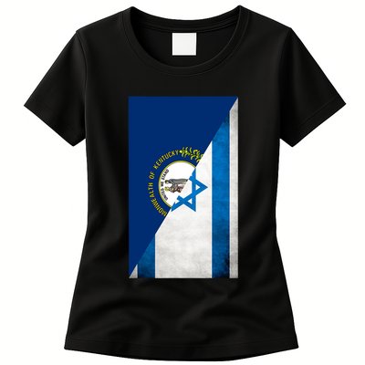 Kentucky Stands With Israeli Flag Kentucky Flag Womens T-Shirt
