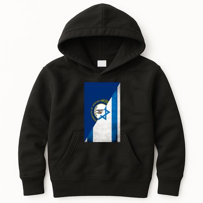 Kentucky Stands With Israeli Flag Kentucky Flag Kids Hoodie