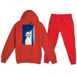 Kentucky Stands With Israeli Flag Kentucky Flag Premium Hooded Sweatsuit Set