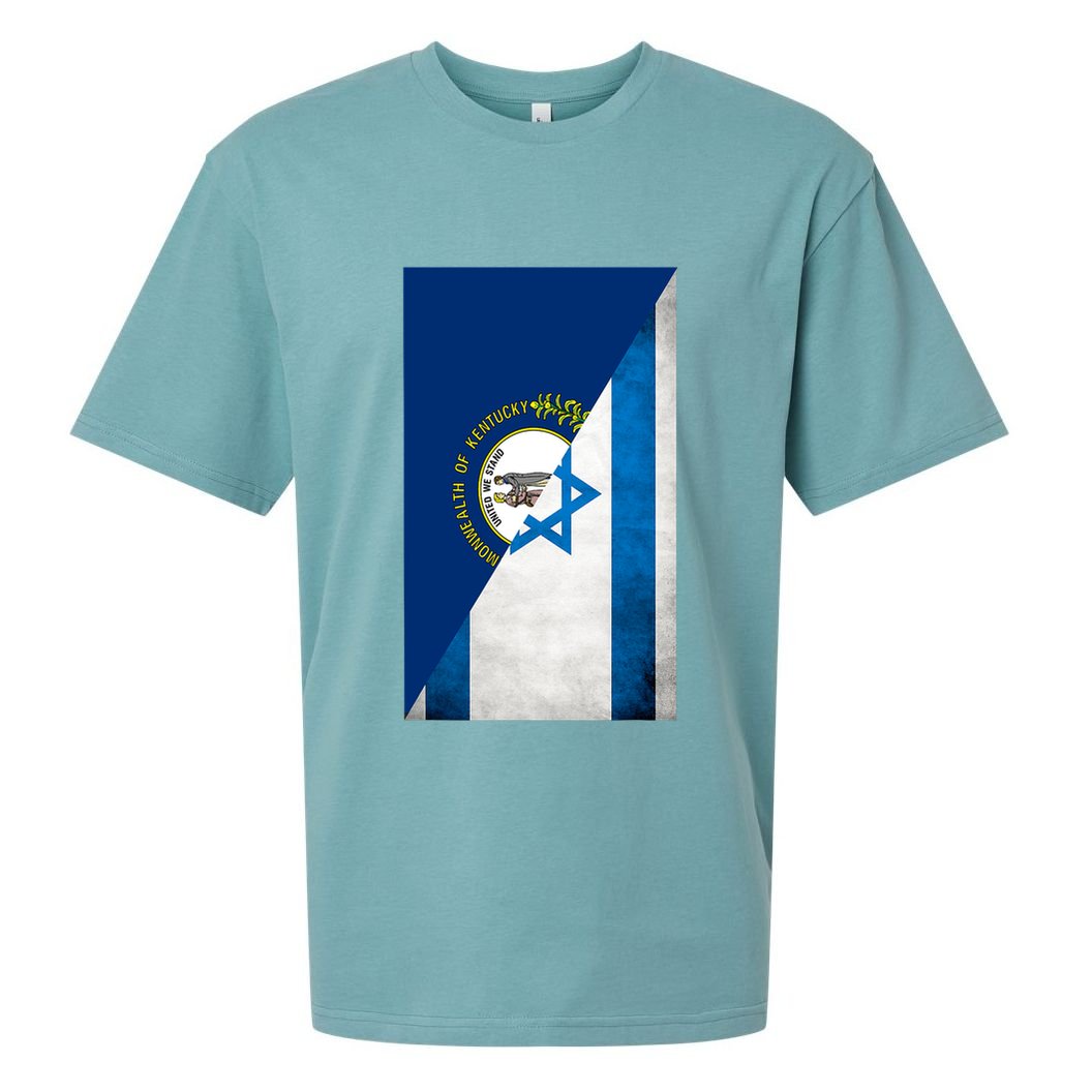 Kentucky Stands With Israeli Flag Kentucky Flag Sueded Cloud Jersey T-Shirt