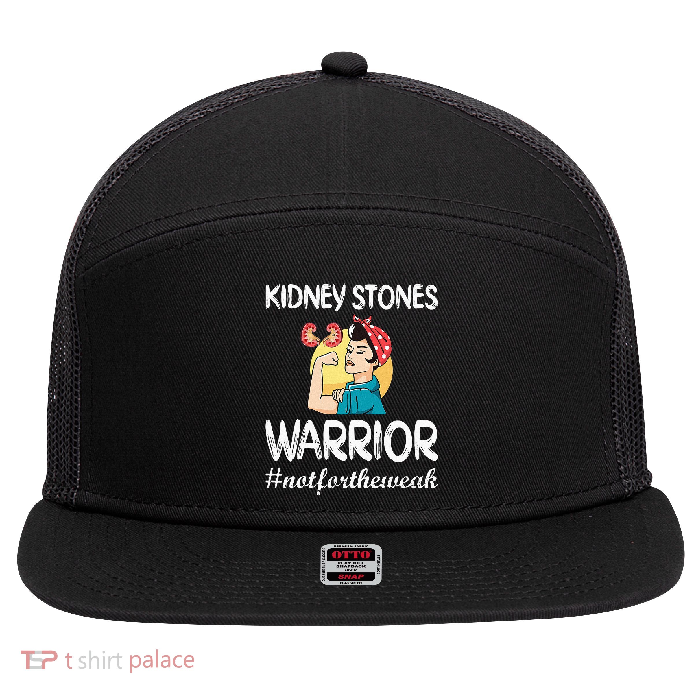 Kidney Stones Warrior Kidney Stone Surgery Kidney Awareness 7 Panel Mesh Trucker Snapback Hat