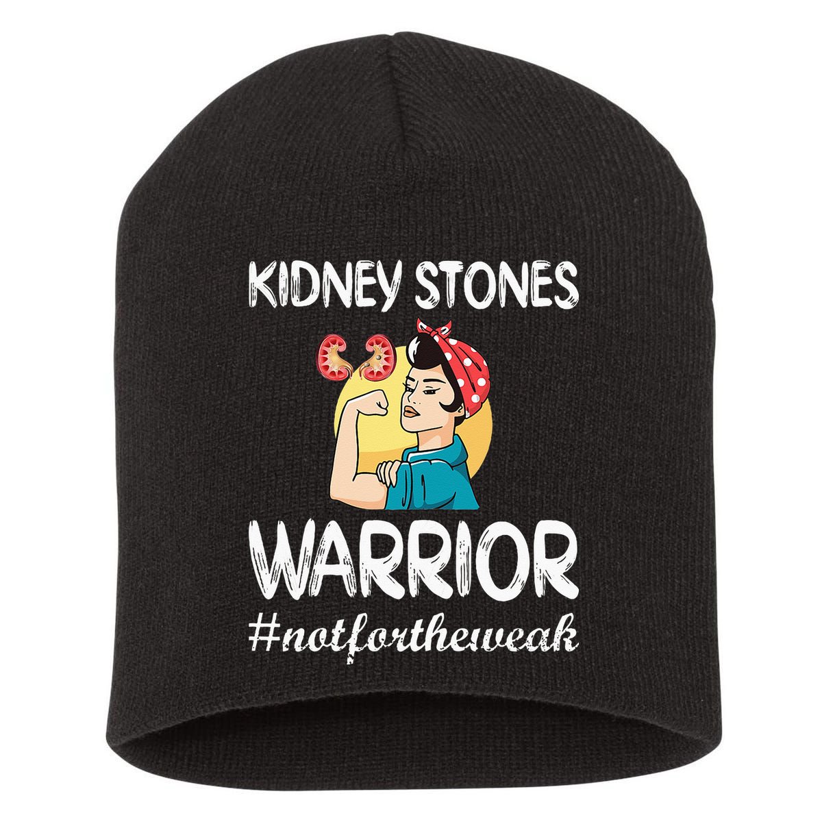 Kidney Stones Warrior Kidney Stone Surgery Kidney Awareness Short Acrylic Beanie
