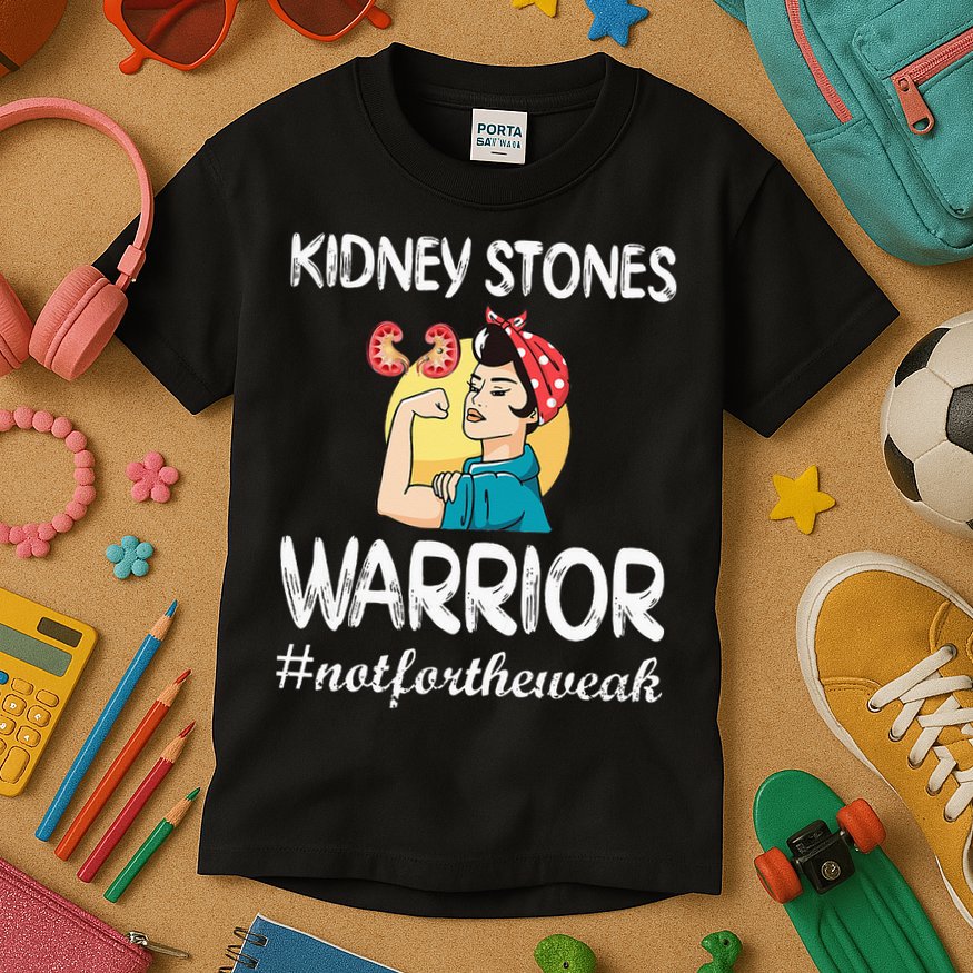 Kidney Stones Warrior Kidney Stone Surgery Kidney Awareness Kids T-Shirt