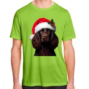 Kin Spaniel With Santa Hat Christmas Dog Owner Lover Mom Gift Adult ChromaSoft Performance T-Shirt