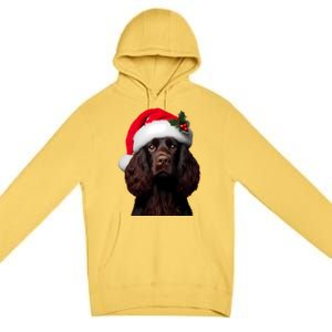 Kin Spaniel With Santa Hat Christmas Dog Owner Lover Mom Gift Premium Pullover Hoodie