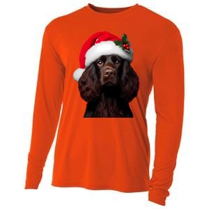 Kin Spaniel With Santa Hat Christmas Dog Owner Lover Mom Gift Cooling Performance Long Sleeve Crew