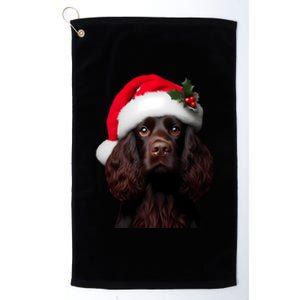 Kin Spaniel With Santa Hat Christmas Dog Owner Lover Mom Gift Platinum Collection Golf Towel