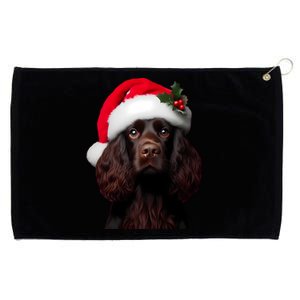 Kin Spaniel With Santa Hat Christmas Dog Owner Lover Mom Gift Grommeted Golf Towel