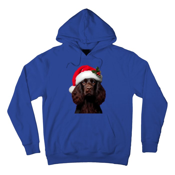 Kin Spaniel With Santa Hat Christmas Dog Owner Lover Mom Gift Hoodie