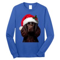 Kin Spaniel With Santa Hat Christmas Dog Owner Lover Mom Gift Long Sleeve Shirt