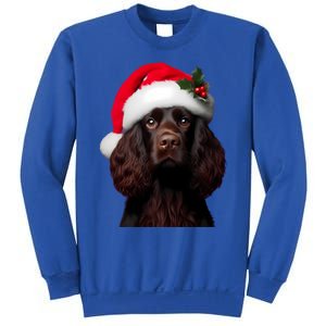 Kin Spaniel With Santa Hat Christmas Dog Owner Lover Mom Gift Sweatshirt