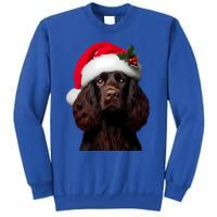 Kin Spaniel With Santa Hat Christmas Dog Owner Lover Mom Gift Sweatshirt