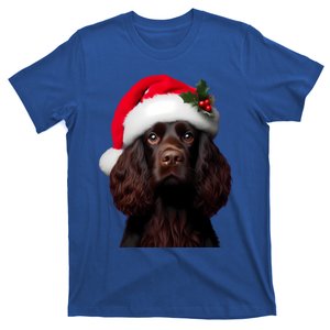 Kin Spaniel With Santa Hat Christmas Dog Owner Lover Mom Gift T-Shirt