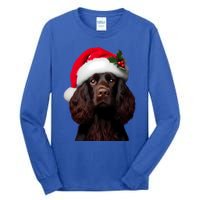 Kin Spaniel With Santa Hat Christmas Dog Owner Lover Mom Gift Tall Long Sleeve T-Shirt