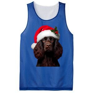 Kin Spaniel With Santa Hat Christmas Dog Owner Lover Mom Gift Mesh Reversible Basketball Jersey Tank